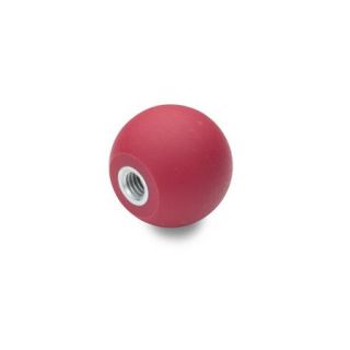 DIN-319-Ball-knobs-Plastic-red-KT-Plastic-E-With-threaded-bushing-RT-Red