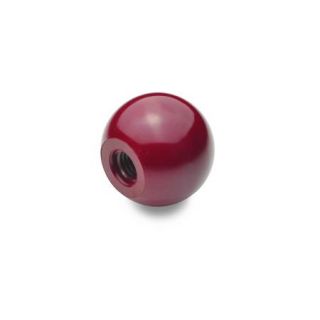 DIN-319-Ball-knobs-Plastic-red-KU-Plastic-C-With-tapped-hole-no-bushing-RT-Red