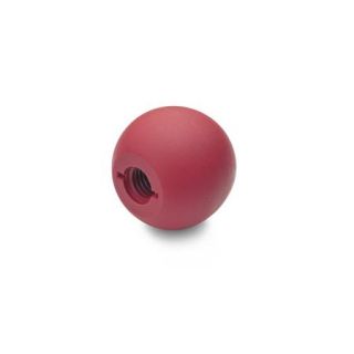 DIN-319-Ball-knobs-Plastic-red-KT-Plastic-C-With-tapped-hole-no-bushing-RT-Red