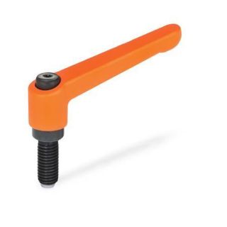 GN-306-Adjustable-hand-levers-with-special-tipped-threaded-studs-OS-Orange-RAL-2004-textured-finish-Plastic-tip