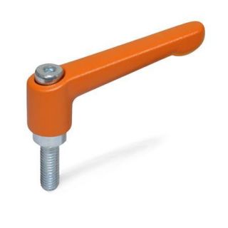 GN-300.2-Adjustable-hand-levers-Zinc-die-casting-with-threaded-stud-steel-zinc-plated-OS-Orange-RAL-2004-textured-finish