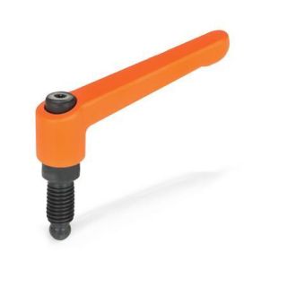 GN-306-Adjustable-hand-levers-with-special-tipped-threaded-studs-Spherical-end-OS-Orange-RAL-2004-textured-finish