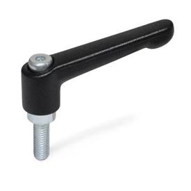 GN-300.2-Adjustable-hand-levers-Zinc-die-casting-with-threaded-stud-steel-zinc-plated-SW-Black-RAL-9005-textured-finish-thumbnail