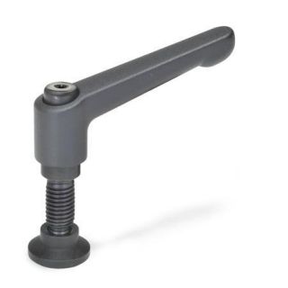 GN-306-Adjustable-hand-levers-with-special-tipped-threaded-studs-SW-Black-RAL-9005-textured-finish-Spherical-end-with-thrust-pad