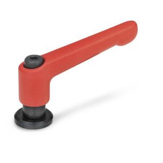 GN-307-Adjustable-hand-levers-Zinc-die-casting-with-bushing-and-washer-RS-Red-RAL-3000-textured-finish