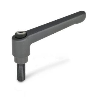 GN-300-Adjustable-hand-levers-Zinc-die-casting-with-threaded-stud-steel-blackened-SW-Black-RAL-9005-textured-finish