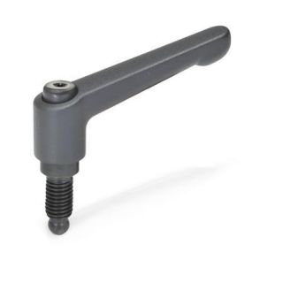 GN-306-Adjustable-hand-levers-with-special-tipped-threaded-studs-SW-Black-RAL-9005-textured-finish-Spherical-end