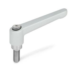 GN-300.1-Adjustable-hand-levers-threaded-stud-Stainless-Steel-SR-Silver-RAL-9006-textured-finish