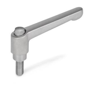 GN-300.5-Adjustable-Stainless-Steel-Hand-levers-with-threaded-stud-matte-shot-blasted-With-external-hexagon