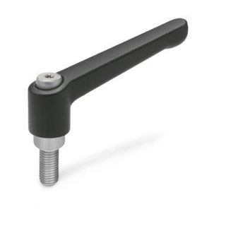 GN-300.1-Adjustable-hand-levers-threaded-stud-Stainless-Steel-SW-Black-RAL-9005-textured-finish