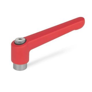 GN-300.1-Adjustable-hand-levers-Zinc-die-casting-Bushing-Stainless-Steel-RS-Red-RAL-3000-textured-finish