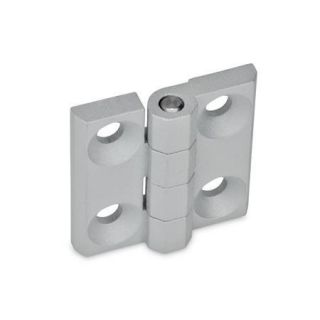 GN-237-Hinges-Zinc-die-casting-Aluminum-SR-Silver-RAL-9006-textured-finish-2x2-bores-for-countersunk-screws-Zinc-die-casting