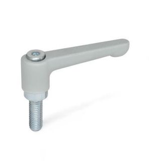 GN-302.2-Flat-Adjustable-Hand-Levers-Zinc-Die-Casting-Threaded-Stud-Steel-Zinc-Plated-SR-Silver-RAL-9006-textured-finish