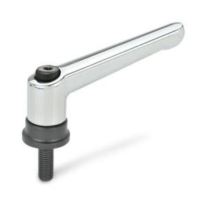 GN-300.4-Adjustable-hand-levers-with-increased-clamping-force-with-threaded-stud-steel-CR-Chrome-plated