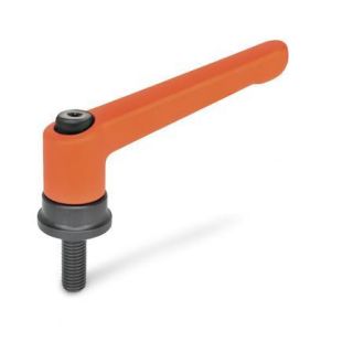 GN-300.4-Adjustable-hand-levers-with-increased-clamping-force-with-threaded-stud-steel-OS-Orange-RAL-2004-textured-finish