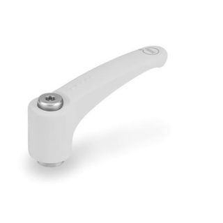 GN-604.1-Adjustable-hand-levers-antibacterial-plastic-bushing-Stainless-Steel-WSA-White-RAL-9016-matte-finish