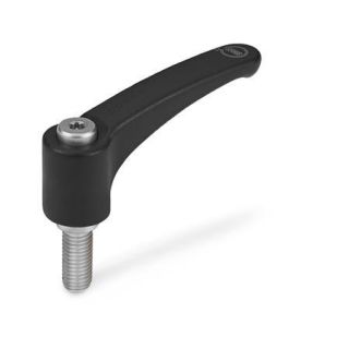 GN-604.1-Adjustable-hand-levers-antibacterial-plastic-threaded-stud-Stainless-Steel-SGA-Black-gray-RAL-7021-matte-finish