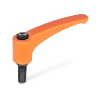 GN-604-Adjustable-hand-levers-Plastic-threaded-stud-steel-OR-Orange-RAL-2004-matte-finish