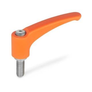 GN-604.1-Adjustable-hand-levers-plastic-threaded-stud-Stainless-Steel-OR-Orange-RAL-2004-matte-finish