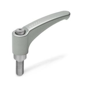 GN-602.1-Adjustable-hand-levers-zinc-die-casting-threaded-stud-Stainless-Steel-SR-Silver-RAL-9006-textured-finish