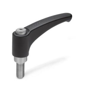 GN-602.1-Adjustable-hand-levers-zinc-die-casting-threaded-stud-Stainless-Steel-SW-Black-RAL-9005-textured-finish