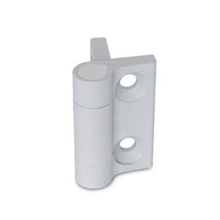 GN-437.3-Hinges-Zinc-die-casting-with-spring-loaded-return-SR-Silver-RAL-9006-textured-finish-Spring-loaded-return-closing-medium-spring-force