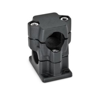 GN-141-Flanged-two-way-connector-clamps-multi-part-assembly-SW-Black-RAL-9005-textured-finish