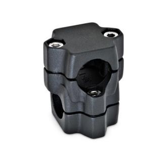 GN-134-Two-way-connector-clamps-multi-part-assembly-Bore-SW-Black-RAL-9005-textured-finish-Bore