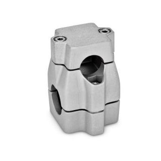 GN-135-Two-way-connector-clamps-multi-part-assembly-unequal-bore-dimensions-BL-Blasted-matt