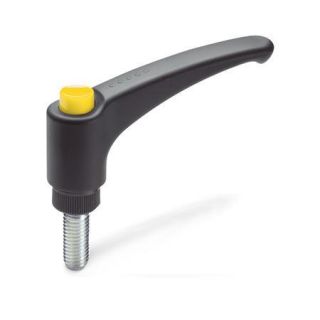 GN-603-Adjustable-hand-levers-plastic-threaded-stud-steel-DGB-Yellow-RAL-1021-shiny-finish