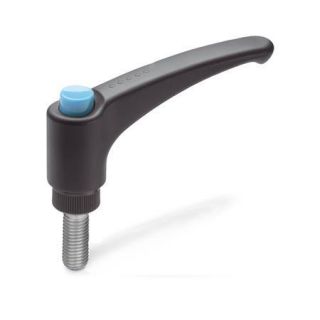 GN-603.1-Adjustable-hand-levers-with-releasing-button-plastic-threaded-stud-Stainless-Steel-DBL-Blue-RAL-5024-shiny-finish