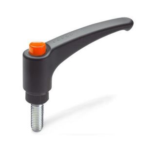 GN-603-Adjustable-hand-levers-plastic-threaded-stud-steel-DOR-Orange-RAL-2004-shiny-finish