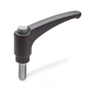 GN-603.1-Adjustable-hand-levers-with-releasing-button-plastic-threaded-stud-Stainless-Steel-DGR-Gray-RAL-7035-shiny-finish