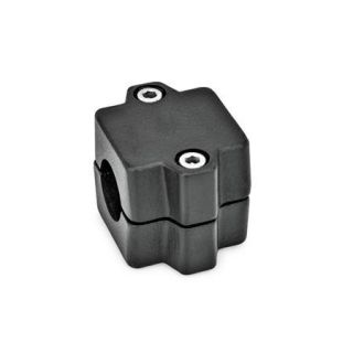 GN-241-Tube-connector-joints-Aluminum-SW-Black-RAL-9005-textured-finish-Bore