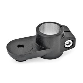 GN-274-Swivel-clamp-connectors-Aluminum-Without-centring-step-smooth-SW-Black-RAL-9005-textured-finish