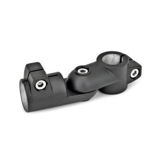 GN-284-Swivel-clamp-connector-joints-Aluminium-SW-Black-RAL-9005-textured-finish-Stepless-adjustment