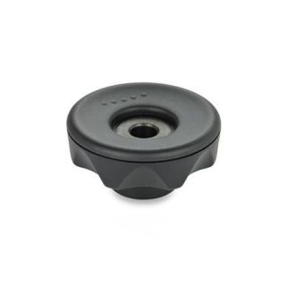 GN-636-Star-knobs-Plastic-DSG-Black-gray-RAL-7021-matte-finish-With-plain-through-bore-Tol-H7