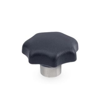 GN-6336.2-Star-knobs-Technopolymer-with-protruding-Stainless-Steel-bushing