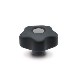 GN-5337.6-Softline-star-knobs-Plastic-with-colored-cover-caps-DGR-Gray-RAL-7035-matte-finish