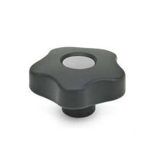 GN-5337.7-Star-knobs-with-colored-cover-caps-plastic-bushing-Stainless-Steel-DGR-Gray-RAL-7035-matte-finish-With-cover