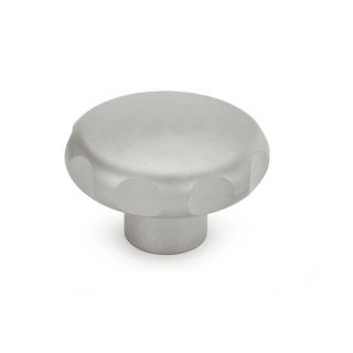 GN-5335-Stainless-Steel-Star-knobs-material-no.-AISI-303-A1-matte-shot-blasted-With-plain-blind-bore-H7