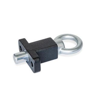 GN-722.5-Indexing-plungers-with-flange-for-surface-mounting-right-angled-to-the-plunger-pin-A-With-pull-ring-SW-Black-RAL-9005-textured-finish