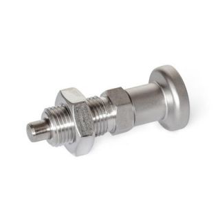 GN-818-Stainless-Steel-Indexing-plungers-AISI-316-A4-without-rest-position-BKN-With-stainless-steel-knob-without-lock-nut