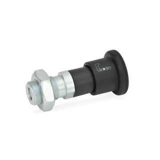 GN-816.1-Locking-plungers-Plunger-pin-retracted-AK-Operation-with-knob-sleeve-black-with-lock-nut