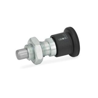 GN-816-Locking-plungers-Plunger-pin-protruded-AK-Operation-with-knob-sleeve-black-with-lock-nut