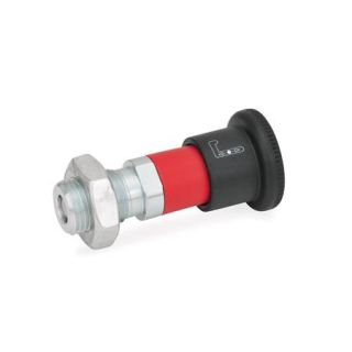 GN-816.1-Locking-plungers-Plunger-pin-retracted-ARK-Operation-with-knob-sleeve-red-with-lock-nut