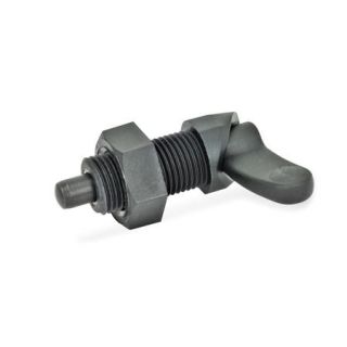 GN-672-Cam-action-indexing-plungers-with-Plastic-guide-ST-Steel-AK-With-lock-nut