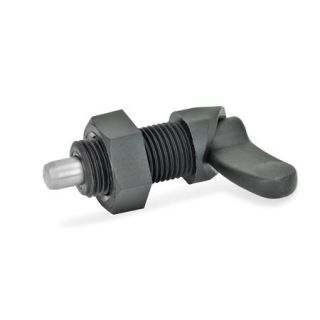 GN-672-Cam-action-indexing-plungers-with-Plastic-guide-NI-Stainless-steel-AK-With-lock-nut