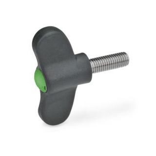 GN-633.1-Wing-screws-Plastic-with-Stainless-Steel-Threaded-stud-DGN-Green-RAL-6017-matte-finish