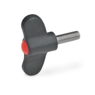 GN-633.1-Wing-screws-Plastic-with-Stainless-Steel-Threaded-stud-DRT-Red-RAL-3000-matte-finish